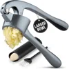 Zulay Kitchen Large Premium Garlic Press Set - Bigger Bowl For Bigger Garlic In Grey