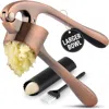 Zulay Kitchen Large Premium Garlic Press Set - Bigger Bowl For Bigger Garlic In Multi