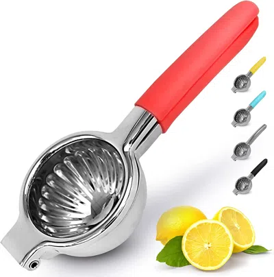 Zulay Kitchen Manual Citrus Press Juicer And Lime Squeezer Stainless Steel In Red