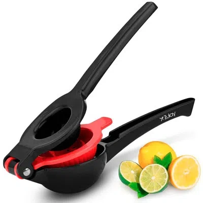Zulay Kitchen Metal Lemon Squeezer Citrus Juicer Manual Press For Extracting The Most Juice In Black,red