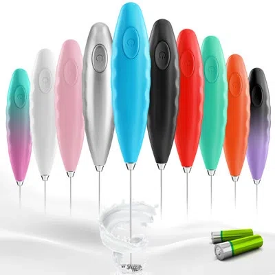 Zulay Kitchen Milk Boss Milk Frother Handheld With Batteries - Comfort Grip Milk Wand In Teal