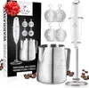 Zulay Kitchen Milk Frother Complete Set Coffee Gift, Handheld Foam Maker For Lattes - White