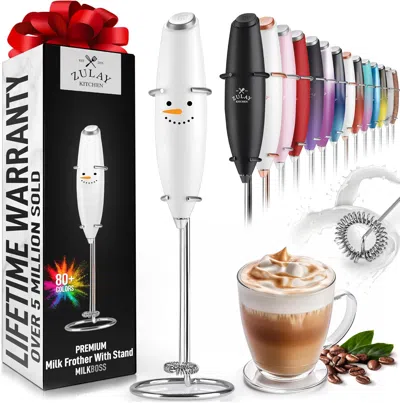 Zulay Kitchen Milk Frother With Stand (christmas Edition)