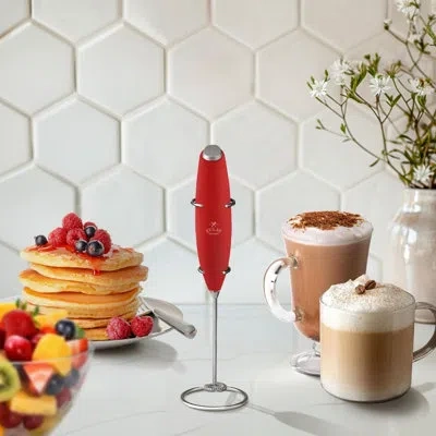 Zulay Kitchen Milk Frother With Stand Handheld Electric Whisk For Coffee Latte And Matcha Executive In Multi