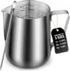 Zulay Kitchen Milk Frothing Pitcher - Stainless Steel With Latte Art Pen - 20oz (600ml)