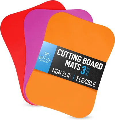 Zulay Kitchen Non-slip Thick & Durable Flexible Flexible Cutting Board - Curved Edge In Multi