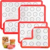 ZULAY KITCHEN NON-STICK & REUSABLE SILICONE BAKING MATS WITH PRE-PRINTED TEMPLATE DESIGN (SET OF 4)