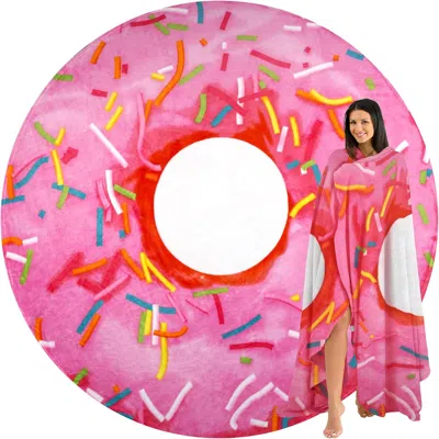 Zulay Kitchen Pink Donut Throw Blanket For Kids And Adults, 36 Inch