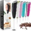 ZULAY KITCHEN POWERFUL TWISTER MILK FROTHER HANDHELD FOAM MAKER FOR LATTES