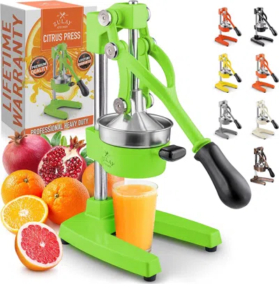 Zulay Kitchen Premium Quality Heavy Duty Manual Orange Juicer And Lime Squeezer Press Stand In Green