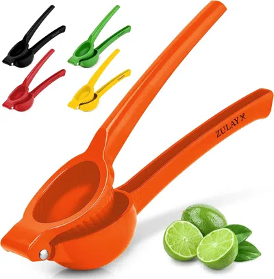Zulay Kitchen Premium Quality Metal Lime Manual Squeezer In Orange