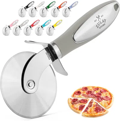 Zulay Kitchen Premium Stainless Steel Pizza Slicer Wheel In Gray