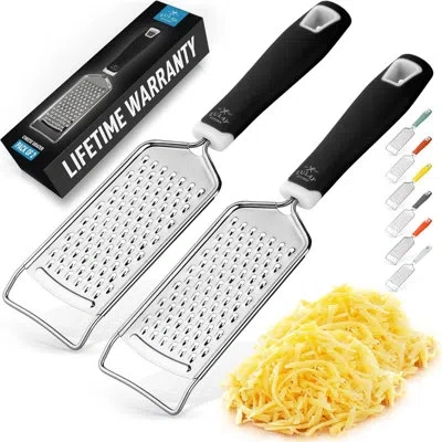 Zulay Kitchen Professional Cheese Grater Stainless Steel - Black