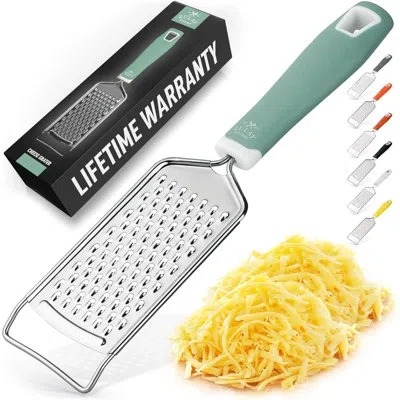 Zulay Kitchen Professional Cheese Grater Stainless Steel - Durable Rust-proof Metal Lemon Zester Grater With Handl In Red
