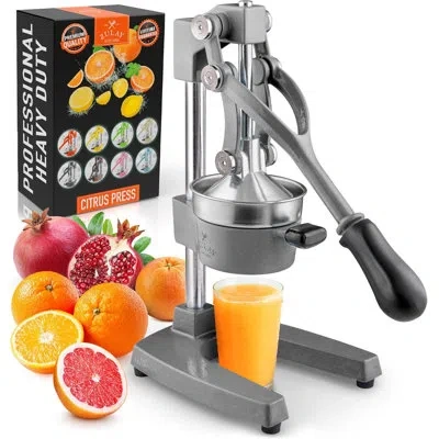 Zulay Kitchen Professional Citrus Juicer - Heavy Duty Manual Orange Juicer And Lime Squeezer Press Stand In Gray
