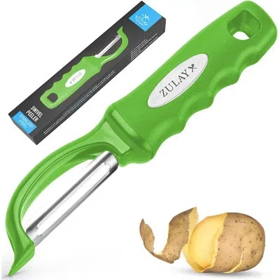 Zulay Kitchen Professional Stainless Steel Veggie Peeler In Green