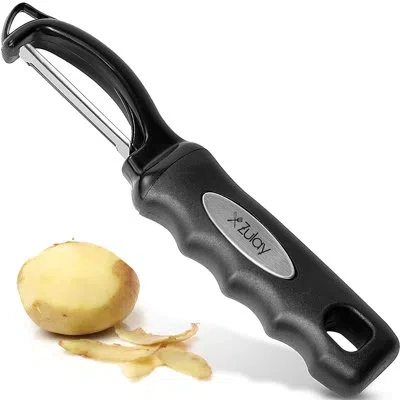 Zulay Kitchen Professional Swivel Peeler With Built In Blemish Remover - Stainless Steel In Black