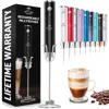 Zulay Kitchen Rechargeable Milk Frother - Handheld Drink Mixer Frother Wand With Stand For Coffee In Black