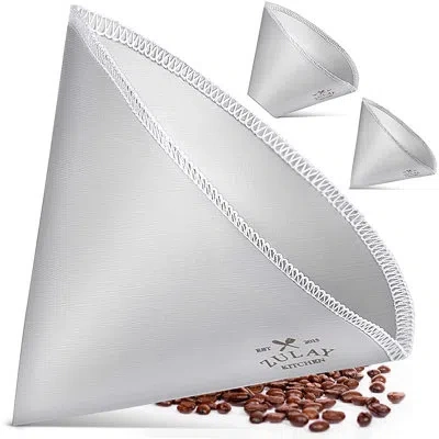 Zulay Kitchen Reusable Stainless Steel Pour Over Coffee Filter - 1-2 Cup In Silver