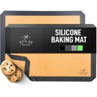 Zulay Kitchen Silicone Baking Mat Set – 2-pack 16.5″ × 11.6″ Reusable Non-stick Silicone Baking Sheets, Food-safe, In Multi