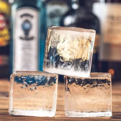 Zulay Kitchen Silicone Square Ice Cube Mold And Ice Ball Mold For Whiskey 2-piece In Black