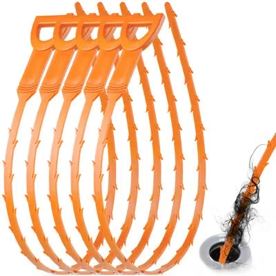 Zulay Kitchen Simple Craft 20-inch Plumbing Snake Drain Clog Remover In Orange