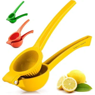 Zulay Kitchen Simple Craft Lemon Squeezer Single Bowl Citrus Juicer Handheld Manual Lemon Juicer Yellow