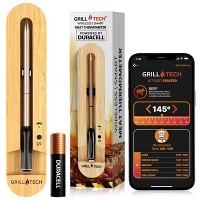 Zulay Kitchen Smart Bluetooth Meat Thermometer Wireless Thermometer By Grill Tech