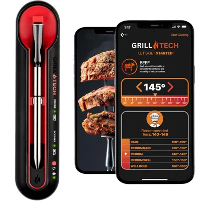 Zulay Kitchen Smart Bluetooth Meat Thermometer Wireless Thermometer By Grill Tech In Black