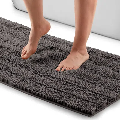 Zulay Kitchen Soft Shaggy Bathroom Rug 20x30 In Gray