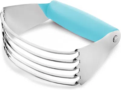 Zulay Kitchen Stainless Steel Dough Blender, Pastry Cutter, Heavy Duty Pastry Blender And Dough Cutter With Blades In Blue