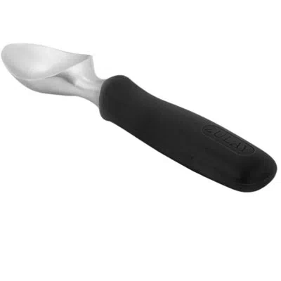 Zulay Kitchen Stainless Steel Ice Cream Scoop With Rubber Grip In Black