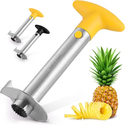 Zulay Kitchen Stainless Steel Pineapple Cutter With Sharp Built-in Blade & Detachable Handle In Multi