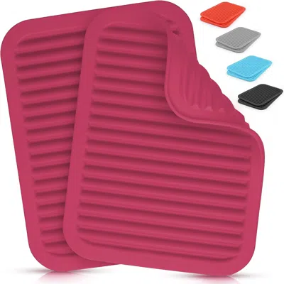 Zulay Kitchen Trivets For Hot Pots And Pans 2pc. In Pink