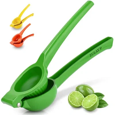 Zulay Kitchen Ulay Premium Quality Metal Lime Squeezer, Citrus Juicer, Manual Press For Extracting The Most Juice  In Lime Green