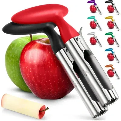 Zulay Kitchen Ultra Sharp Apple Corer Tool - Stainless Steel, Sharp & Serrated Blade Cores In Seconds - Easy To Us In Multi