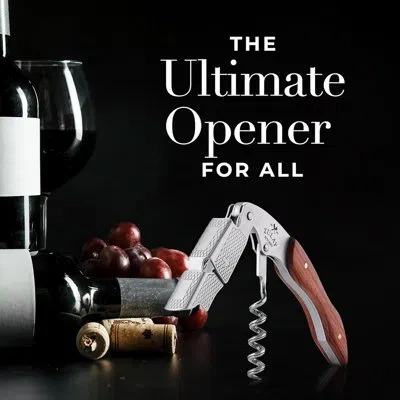 Zulay Kitchen Waiter's Corkscrew Bottle Opener In Silver;brown