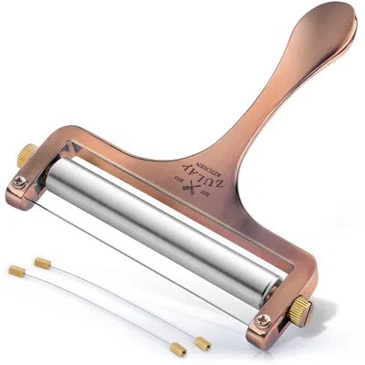 Zulay Kitchen Wire Cheese Slicer With Adjustable Thickness Stainless Steel In Copper