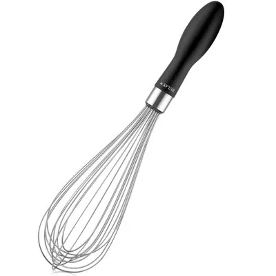 Zulay Kitchen Zulay 12-inch Stainless Steel Whisk - Balloon Wisk Kitchen Tool With Soft Silicone Handle Thick Dura In Chrome;black