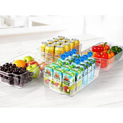 Zulay Kitchen Zulay 4 Pack Clear Refrigerator Organizer Bins - Xl Fridge Organizers And Storage Clear - Ideal Free