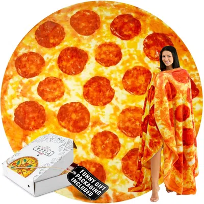 Zulay Kitchen Zulay Giant Double Sided Pepperoni Pizza With Gift Gift Packaging - Novelty Blanket For Adults & Kid