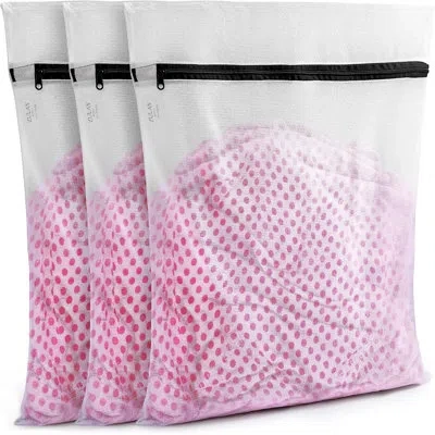 Zulay Kitchen Zulay Home 3 Pack Mesh Laundry Bags For Delicates - Reusable Mesh Laundry Bags 3 Pack Large In Pink