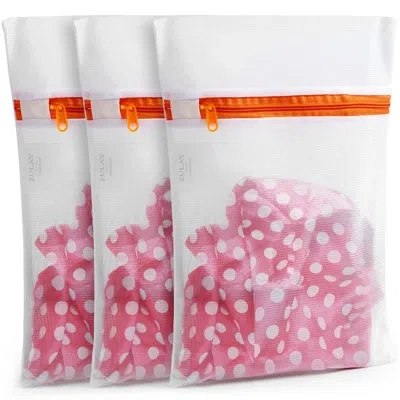 Zulay Kitchen Zulay Home 3 Pack Mesh Laundry Bags For Delicates - Reusable Mesh Laundry Bags 3 Pack Small In Pink