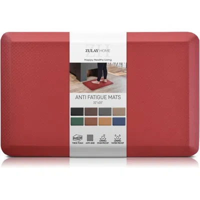 Zulay Kitchen Zulay Home Anti Fatigue Floor Mat Thick Cushioned Comfortable Padded Kitchen Mats - 32x20 In Red