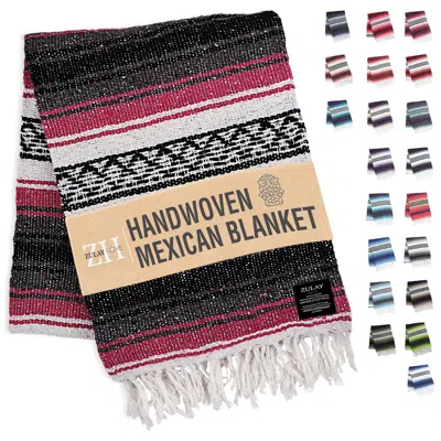 Zulay Kitchen Zulay Home Authentic Mexican Blankets - Hand Woven Yoga Blanket & Outdoor Blanket In Multi