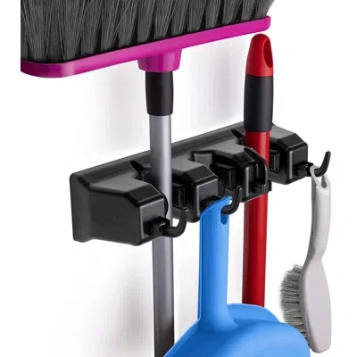 Zulay Kitchen Zulay Home Mop And Broom Organizer Wall Mount 3 Slots In Multi