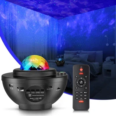 Zulay Kitchen Zulay Home Usb Star Night Light Led Projector Bluetooth Speaker In Black