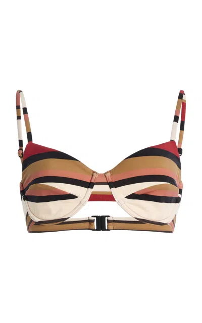 Zulu & Zephyr Balconette Bra Cup Bikini Top In Multi