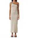 Zulu & Zephyr Contrast Maxi Skirt In Stone In Neutral