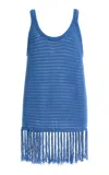 Zulu & Zephyr Exclusive Crochet Knit Cotton Tank Top In Blue